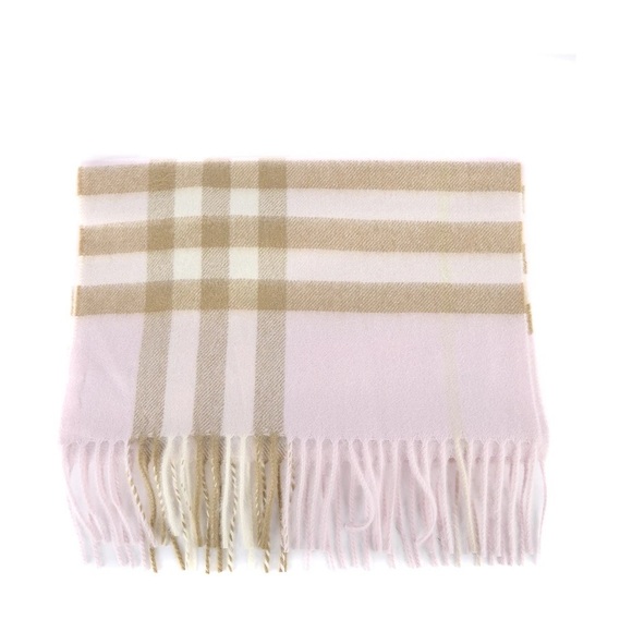 Burberry Pink and Tan Checkered Scarf - Picture 1 of 4